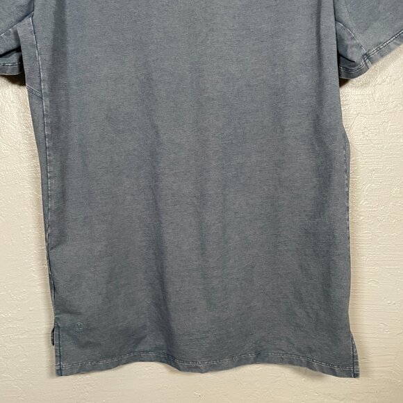 Lululemon Men M Blue Chambray Commission Short Sleeve T-Shirt Crew Neck Stretch - Picture 6 of 8